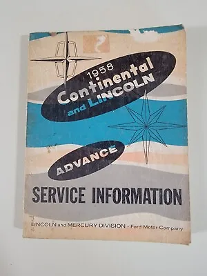 Vintage Original 1958 Lincoln Continental Maintenance Service Guide Manual • $20