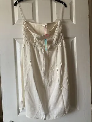 Accessorize White Holiday Short Shirred Beach Summer Dress - Size Small BNWT • £4.99