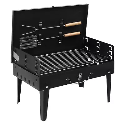 44*27*7cm Small-scale Portable Square Charcoal Grill Shelf BBQ Patio Cooking • $29.60