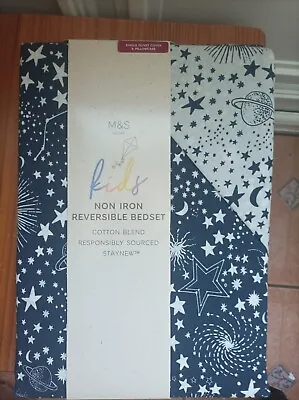 Marks And Spencer M&S Pure Cotton Constellation Bedding Set SINGLE For Kids New • £10.99