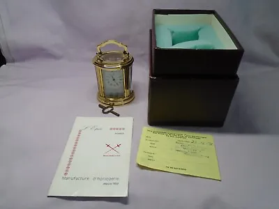 Vintage L'epee  Oval Miniature Carriage  Clock  + Key In Original Box W/papers • $335.70