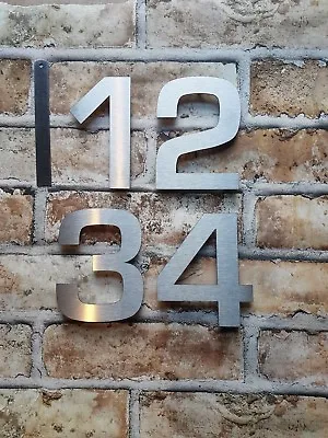 4  Or 6  Modern Floating House/door Numbers  Brushed Stainless Steel - Drill Fit • £11.50