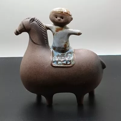 Vintage UCTCI Stoneware Figure Of A Little Boy On Horseback. Made In Japan.  • $95