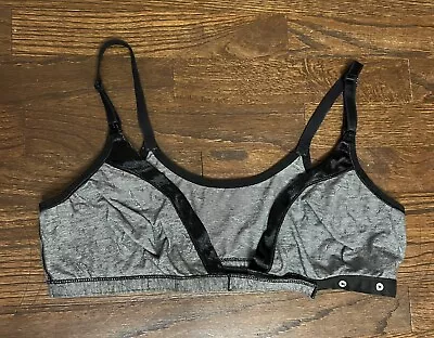 La Leche League Black Gray 95% Cotton Nursing Bra Adjustable Band 32B 34B 36B • $8.99