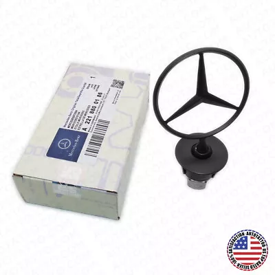 Mercedes-Benz OEM Black Front Hood Ornament Mounted Star Logo Badge Emblem A221 • $49.99