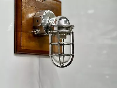 Mid Century Nautical Style Wall Décor Aluminum Sconce Light With Junction Box • $89.43