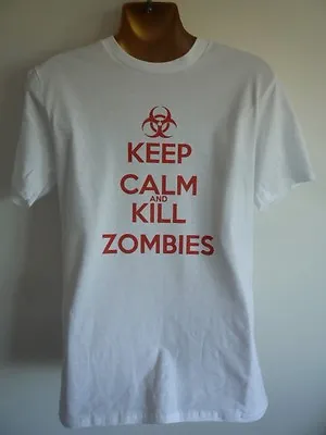 £8.99 • Buy Keep Calm And Kill Zombies Mens T-shirt The Walking Dead Cod Black Ops  Funny