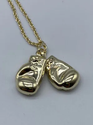 9ct Yellow Gold Double Boxing Glove Pendant- 2 Gloves - 10mmX26mm Chain Included • £184