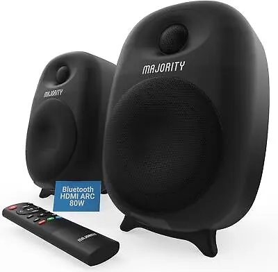 Majority Active BLUETOOTH BOOKSHELF SPEAKERS HDMI ARC 80W • £69.99