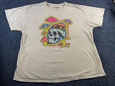 Thirty Single Retro Mushroom Neon T Shirt Ladies XL XLarge Distressed Grunge • $11.72