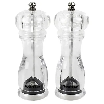 Salter Salt Pepper Grinder Mill Set Contemporary Adjustable Ceramic Grinder • £14.99