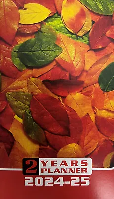 2024-2025 2-Year 2YR Monthly Pocket Planner Calendar Diary Fall Foliage Leaves • $3.79