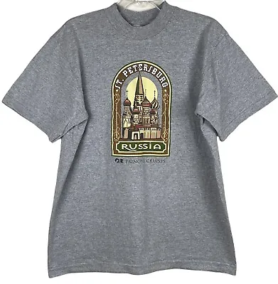 Vintage St. Petersburg Russia Princess Cruises T-shirt Sz L  Gray Single-stich • $10