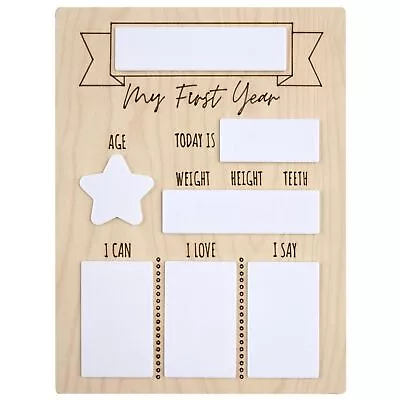 9x12 Inch My First Year Board – Birch Wood One Year Monthly Milestone Sign Ph... • $32.01