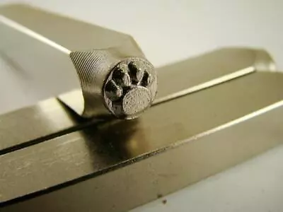  Paw Print Solid  1/8 -3mm-Large Stamp-Metal-Hardened Steel-Gold & Silver Bars • $19.95