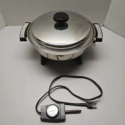 Lifetime Electric Skillet Fry Pan 11” Lid Heat Control Liquid Core Vintage • $74.95