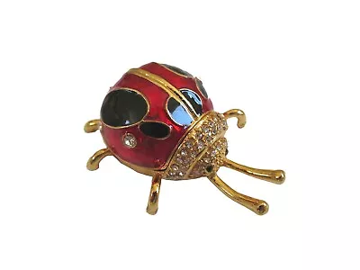 $19.99 • Buy Bejeweled   Red Ladybug   Hinged Metal Enameled Rhinestone Trinket Box