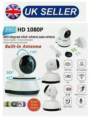 Home Security IP Camera Baby Pet WiFi Monitor Smart Phones Tablets 1080P Webcam • £19.99
