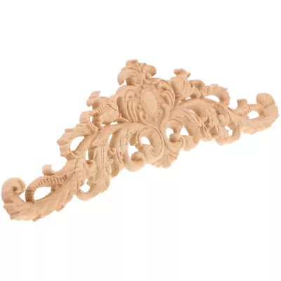 Carved Flower Onlay Wall Appliques Onlay Decorative Wood Onlay • $9.39