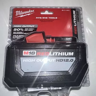 Milwaukee 48-11-1812 M18 RedLithium High Output HD 12.0 Battery Pack NEW • $136.99