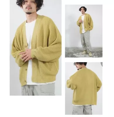 Mens Baggy Cardigan Spring  Super Lightweight Sweaters 90S  Button Down Soft • $24.99