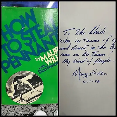 1976 Maury Wills Autographed Signed  How To Steal A Pennant  HC Book BEAUTIFUL! • $169.15