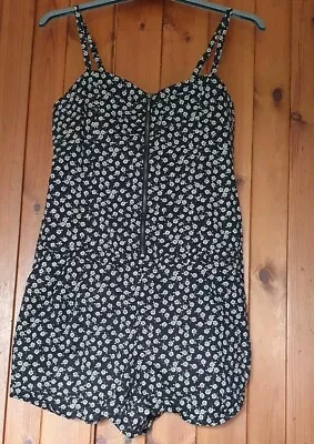 Lovely H & M Zip Front Floral Playsuit Size 14 NWT • £9.99