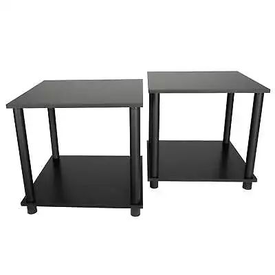 US No Tools End Tables Solid Black Set Of 2 • $21.89