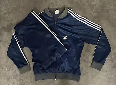 $200 • Buy Vintage Adidas ATP Keyrolan Track Suit Navy Blue Large Jacket Pants 80’s Run DMC