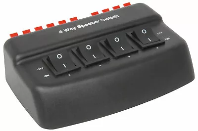 AV Link 4 Way Speaker Switch Selector Dual Zone Stereo Amplifier Signal Splitter • £18.99