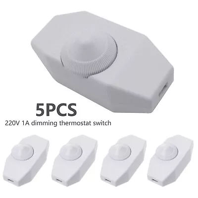 5Pcs Lamp Dimmer Switch Cord Switch Plug In Table Floor Dimming Light AC 220V 1A • £9.01