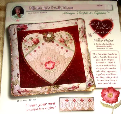 Michelle's Designs Floral & Lace HEIRLOOM PILLOW Embroidery Designs On CD - NISP • $12.50