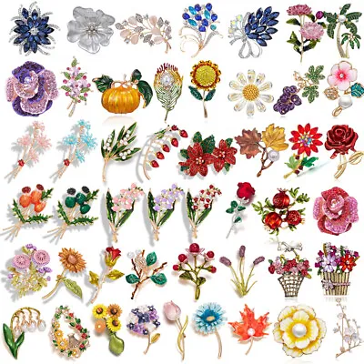 Fashion Flower Crystal Pearl Brooch Pin Women’s Wedding Bridal Jewelry Wholesale • $2.19