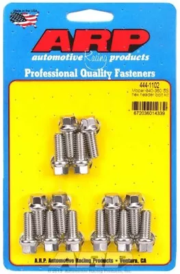 ARP 444-1102 SB Mopar Header Bolts 5/16-18 In. Thread 0.750 In. Long Stainle • $30.39