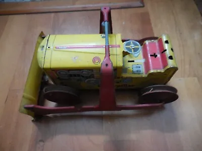 Marx Pressed Steel Bulldozer Caterpillar Wind-Up Metal Toy AMAZING VINTAGE TOY! • $75