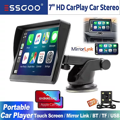 7 Inch CarPlay Android Auto Car Radio Stereo GPS Navigation MirrorLink FM+Camera • $50.17