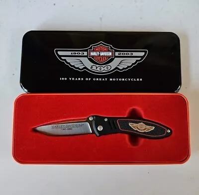 Harley-Davidson Metal Wing Emblem Pocket Knife 1903 - 2003 100th Anniversary • $105.95