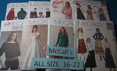 McCall's Patterns ~ All Patterns Are Size 16-22 * ~ * ~ * ~ * ~ * ~ Listing 8969 • $10.99