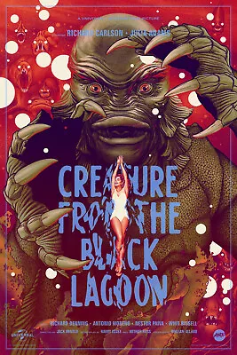 Mondo Posters CREATURE FROM THE BLACK LAGOON By Martin Ansin (2022 / SDCC Excl.) • $140