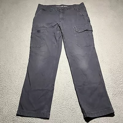 Duluth Trading Flex Fire Hose Cargo Pants Mens 38x34* Gray Canvas Pockets Work • $27.99