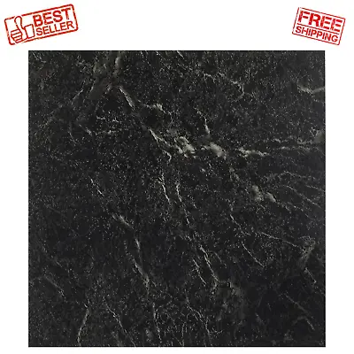 20 Tiles Vinyl Floor Tiles Self Adhesive Peel And Stick Black Flooring 12x12 In • $15.99