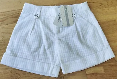 BNWT Mayoral Chic 8 Years Girl White Waffle Short Summer Formal NEW Adjustable  • £15.99