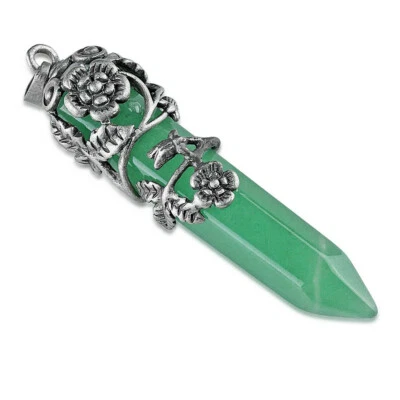 $2.99 • Buy Natural Gemstone Reiki Healing Crystal Quartz Hexagonal Pendulum Stone Pendant