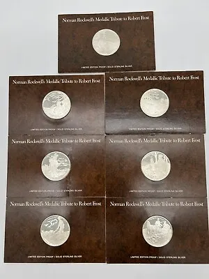 7 - Norman Rockwell's Medallic Tribute To Robert Frost Sterling Silver Set • $250