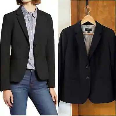 J.CREW | Schoolboy Jacket Blazer Black 2-Button Pockets Notch Lapel Size Small • $39.95
