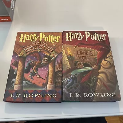 Harry Potter Set Of 2 Sorcerers Stone Chamber Of Secrets Hardcover Books • $20