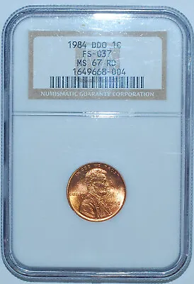 1984 P NGC MS67RD Red FS-101 DDO Doubled Die Obverse Double Ear Lincoln Cent • $484.49