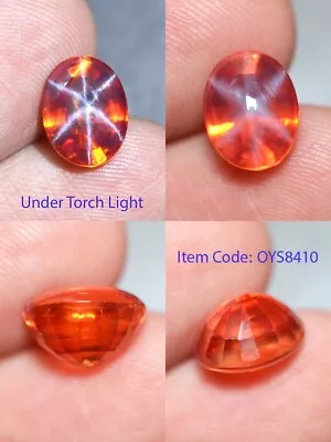 Oval 10x8 MM Orange Star Sapphire 6 Rays Lab Corundum Mixed Cut • $30