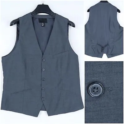 Mens Waistcoat Large Size US 42 Vintage Grey H&M Formal Business Dress Vest • $39.99