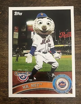 Mr. Met - 2011 Topps Opening Day Mascots Card (#M-15) New York Mets • $6